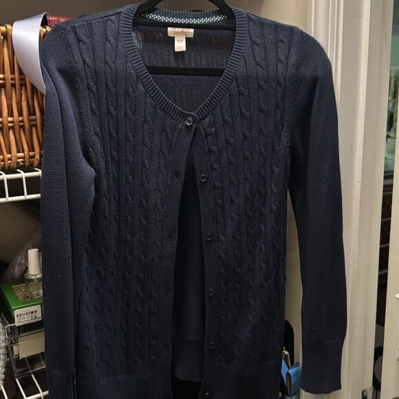 Cat & Jack Navy Blue Cardigan SZ XL 14 - Picture 2 of 3